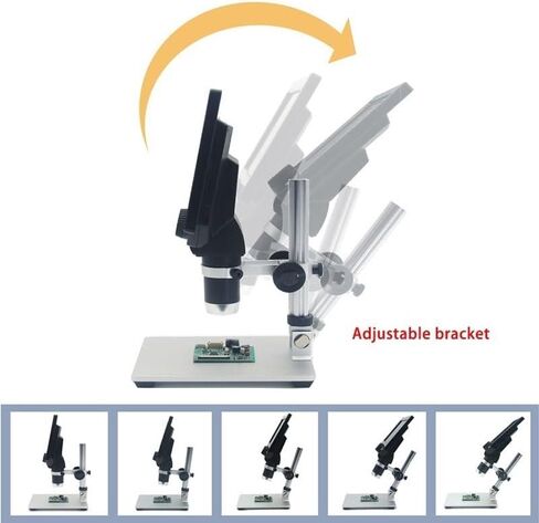 Microscope Kit USB Microscope with Aluminum Alloy Stent 600X 3.6Mp 4.3 Inches LCD Display Microscope Slides,G1200, in Kuwait