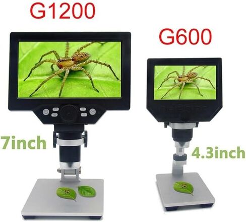 Microscope Kit USB Microscope with Aluminum Alloy Stent 600X 3.6Mp 4.3 Inches LCD Display Microscope Slides,G1200, in Kuwait