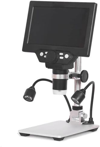 Microscope G1200 Microscope 7 Inch Large Color Screen Large Base LCD Display 12Mp 1-1200X,with Battery, in Kuwait