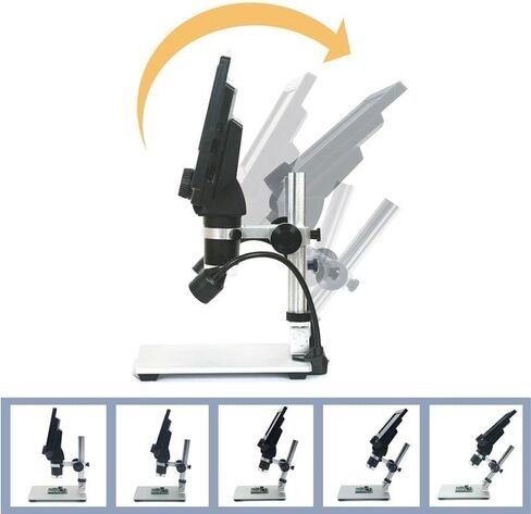 Microscope G1200 Microscope 7 Inch Large Color Screen Large Base LCD Display 12Mp 1-1200X,with Battery, in Kuwait