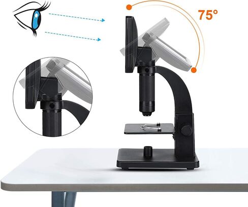 Microscope Kit 2000X Microscope Dual Lens, USB Electronic Video Camera Microscope, 7" Hd 12Mp LCD Microscope Slides, in Kuwait
