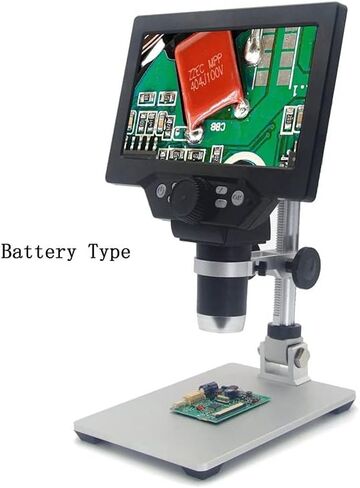 Microscope Kit Video Microscope Electronic 1200X 7 Inch Hd LCD Continuous Amplification Soldering Microscope Microscope Slides,1200X, in Kuwait