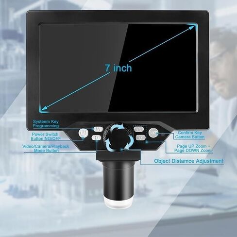 Microscope Kit Video Microscope Electronic 1200X 7 Inch Hd LCD Continuous Amplification Soldering Microscope Microscope Slides,1200X, in Kuwait