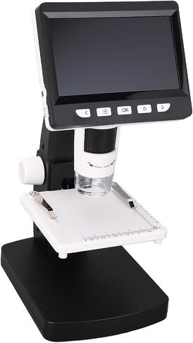 Digital Microscope with 4.3 Inch IPS Screen, Digital Microscope Camera, 50X to 1000X Magnification, 2MP 1080P Electronic Magnifier with 8 LED Lights for Adults and Kids in Saudi Arabia