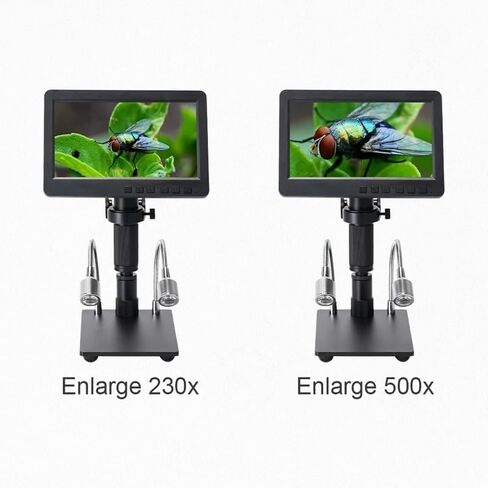 Microscope 1200X 26Mp H_Dmi USB Microscope Video Camera 7 Inch Screen Hd LCD Display 150X C-Mount Lens for Phone Repair PCB Soldering, in Kuwait