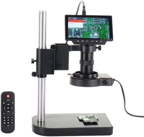 Microscope 34Mp 4K Microscope Camera with LCD Screen 100X C-Mount Objective Lens for Mobile Pbc Repair Soldering, in Kuwait