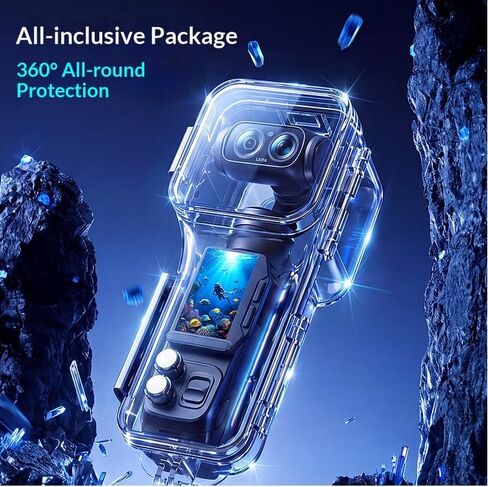 Coyktonty 60M Dive Case for Insta360 Luna Ultra Waterproof Case | Protective Shell 196ft/60m Underwater Diving Housing Cover With Mounting Bracket Accessories in Kuwait