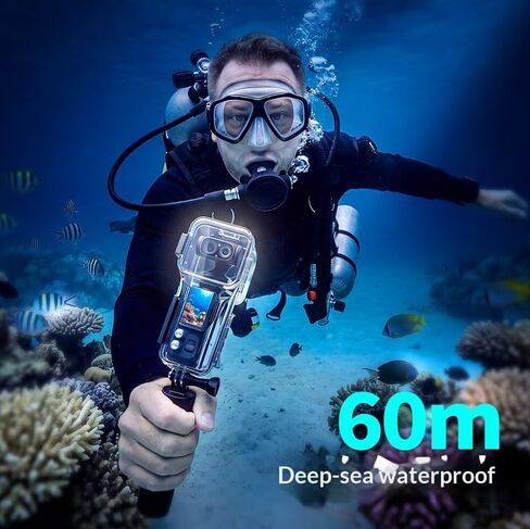 Coyktonty 60M Dive Case for Insta360 Luna Ultra Waterproof Case | Protective Shell 196ft/60m Underwater Diving Housing Cover With Mounting Bracket Accessories in Kuwait