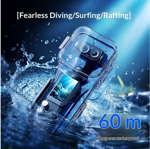 Coyktonty 60M Dive Case for Insta360 Luna Ultra Waterproof Case | Protective Shell 196ft/60m Underwater Diving Housing Cover With Mounting Bracket Accessories in Kuwait