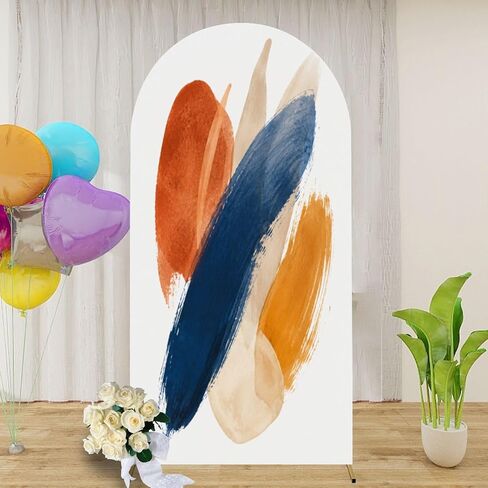 6.6FT Arch Backdrop Cover Seamless Cute Watercolor Gingerbread Christmas Gingerbread Cookies Wedding Arch Cover Spandex Fitted Stretchy Backdrop Stand Covers for Birthday Party Wedding Decoration in Saudi Arabia