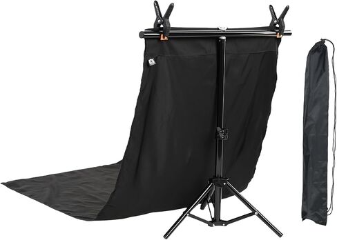 Portable T Shape Backdrop Stand Kit, Adjustable Desktop Backdrops Frame with Black Backdrop, 2.5×2.25ft Photo Background Stands with Clamp & Carrying Bag for Videography Studio and Decoration in Saudi Arabia