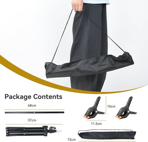 Portable T Shape Backdrop Stand Kit, Adjustable Desktop Backdrops Frame with Black Backdrop, 2.5×2.25ft Photo Background Stands with Clamp & Carrying Bag for Videography Studio and Decoration in Saudi Arabia
