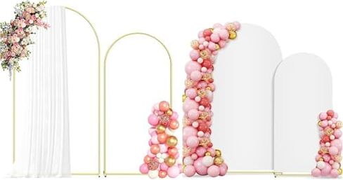 7.2FT+6FT Metal Arch Backdrop Stand+ White Arch Backdrop Cover in Kuwait