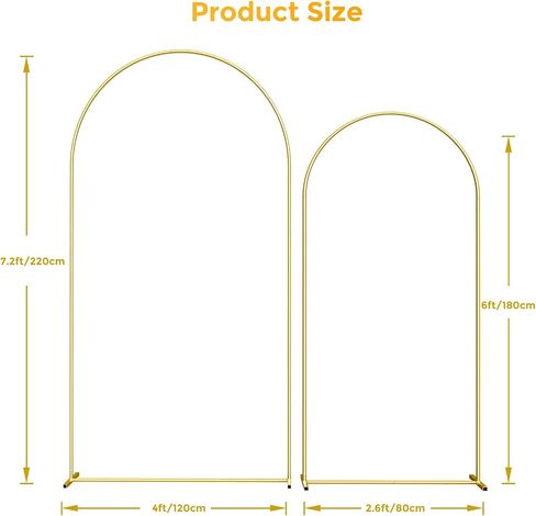 7.2FT+6FT Metal Arch Backdrop Stand+ White Arch Backdrop Cover in Kuwait