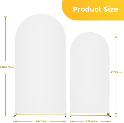 7.2FT+6FT Metal Arch Backdrop Stand+ White Arch Backdrop Cover in Kuwait