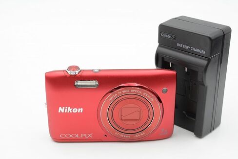 Nikon Coolpix S3400 16 MP Digital Camera with 7x Optical IS Zoom, 2.7-Inch LCD (Red) in Kuwait