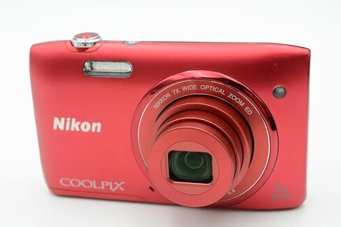 Nikon Coolpix S3400 16 MP Digital Camera with 7x Optical IS Zoom, 2.7-Inch LCD (Red) in Kuwait