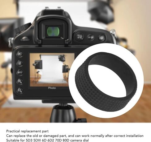 Camera Dial Around Circle Rubber Accurate Durable Mode Dial Button Replacement Part Compatible with Canon 5D3 5DIII 6D 6D2 70D 80D Black in Saudi Arabia