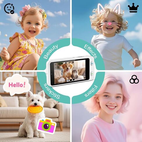 AI Camera for Teens with 4" Touch Screen & Dual Lens, Digital Camera with AI Dialogue Talking,AI Recongnize Item by Photo,AI Photography for Hairstyle/Background/Portrait/Artistic Photos in Saudi Arabia
