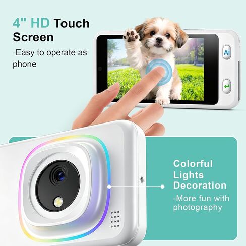 AI Camera for Teens with 4" Touch Screen & Dual Lens, Digital Camera with AI Dialogue Talking,AI Recongnize Item by Photo,AI Photography for Hairstyle/Background/Portrait/Artistic Photos in Saudi Arabia