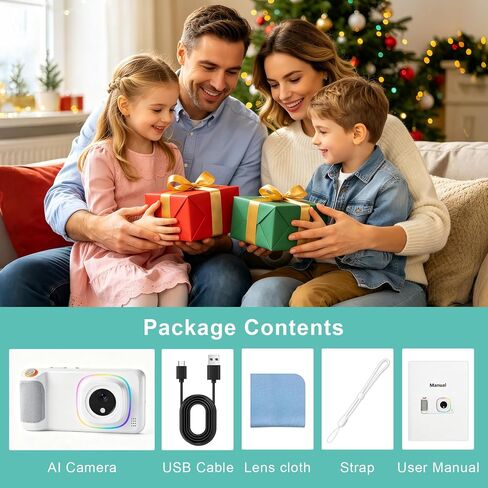 AI Camera for Teens with 4" Touch Screen & Dual Lens, Digital Camera with AI Dialogue Talking,AI Recongnize Item by Photo,AI Photography for Hairstyle/Background/Portrait/Artistic Photos in Saudi Arabia