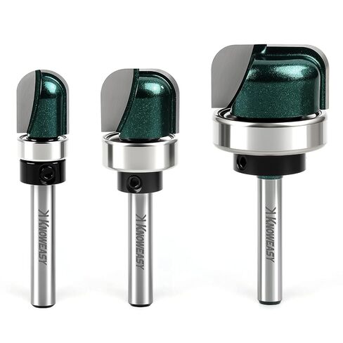 Knoweasy 8-Piece Cove Box Router Bit Set with 1/4 Inch Shank, Solid Carbide Round Nose Bits for Woodworking, Includes 1/4, 5/16, 3/8, 1/2, 5/8, 3/4, 7/8 and 1 Inch Cutting Diameters in Kuwait
