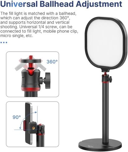 3200K-5600K Video Light with Desk Stand 360 Fill Desktop Live Broadcast Studio forMakeup in Kuwait