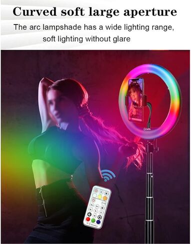 10 Inch RGB Light with Remote LED Photographic Selfie Tripod with Stand in Kuwait