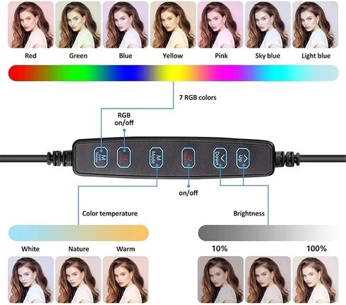 10 Inch RGB Light with Remote LED Photographic Selfie Tripod with Stand in Kuwait