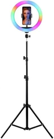10" RGB Selfie Light Circle LED Fill Dimmable Lamp Video Trepied Makeup Photography with Remote Tripod in Kuwait