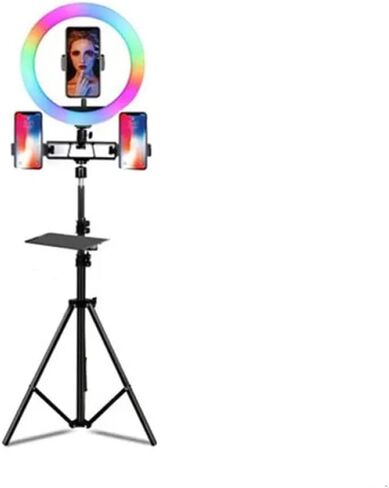 10" RGB Selfie Light Circle LED Fill Dimmable Lamp Video Trepied Makeup Photography with Remote Tripod in Kuwait