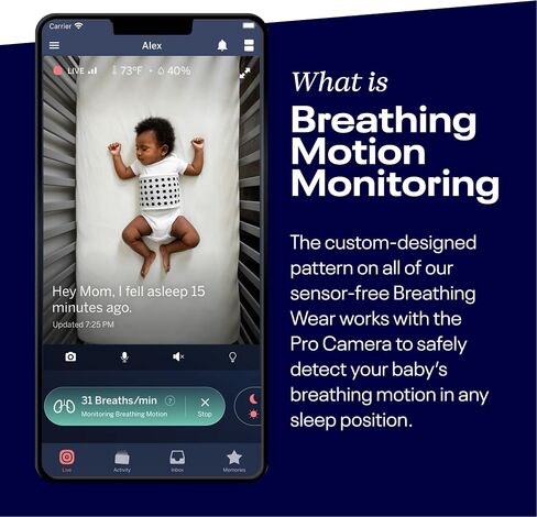 Nanit Breathing Wear Band - 100% Cotton, Works with Nanit Pro Baby Monitor to Track Breathing Motion Sensor-Free in Saudi Arabia