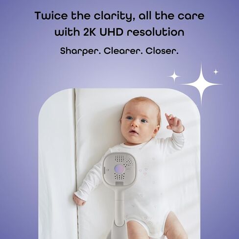 Hubble Connected AI Vision 5-in-1 2K UHD Baby Monitor with AI Alerts, True Cry Detection, Sleep Insights, Nightlight & Smart Soother, Flexible Mount, Dual-Band Wi-Fi (5 & 2.4 GHz) in Saudi Arabia