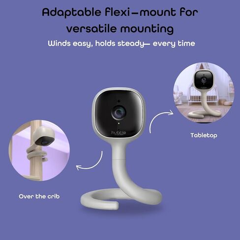 Hubble Connected AI Vision 5-in-1 2K UHD Baby Monitor with AI Alerts, True Cry Detection, Sleep Insights, Nightlight & Smart Soother, Flexible Mount, Dual-Band Wi-Fi (5 & 2.4 GHz) in Saudi Arabia