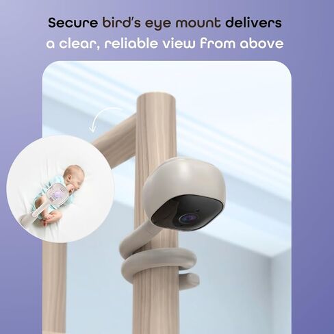 Hubble Connected AI Vision 5-in-1 2K UHD Baby Monitor with AI Alerts, True Cry Detection, Sleep Insights, Nightlight & Smart Soother, Flexible Mount, Dual-Band Wi-Fi (5 & 2.4 GHz) in Saudi Arabia
