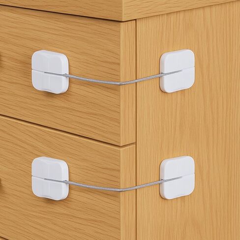 4 Pack Baby Proofing Locks Clear, Child & Pet Proof Lock for Cabinet | Dual-Button Fridge Locks Drawer Cupboard Toilet Closet Dresser Kitchen Refrigerator Door Latch For Babies 0-24M in Saudi Arabia