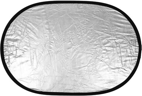 Collapsible Oval Photography Reflector Panel 60x90cm Silver White Double-Sided Reflective Board for Outdoor Portrait Lighting and Studio Photo Accessories in Saudi Arabia
