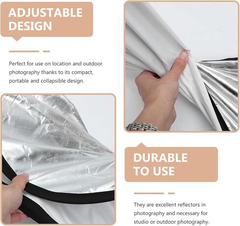 Collapsible Oval Photography Reflector Panel 60x90cm Silver White Double-Sided Reflective Board for Outdoor Portrait Lighting and Studio Photo Accessories in Saudi Arabia