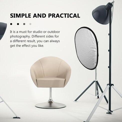 Collapsible Oval Photography Reflector Panel 60x90cm Silver White Double-Sided Reflective Board for Outdoor Portrait Lighting and Studio Photo Accessories in Saudi Arabia