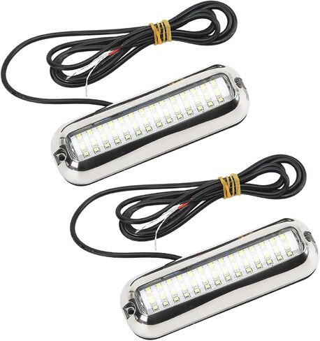 Jeffergarden Marine Led Lights, Stainless Steel Underwater Boat Light with 42 LEDs 1500LM IP68 120 Degree Beam 10 to 30V DC for Yacht Fishing Transom Drain Plug Use (White 6000K-6500K) in Saudi Arabia