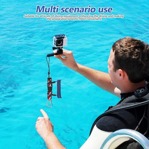 Luxshiny Scuba Diving Detachable Instantly During Underwater Emergencies with Quick Release Buckle Lanyard Stainless Steel and TPU Webbing for Cameras and Dive Lights Suitable for Diving in Kuwait