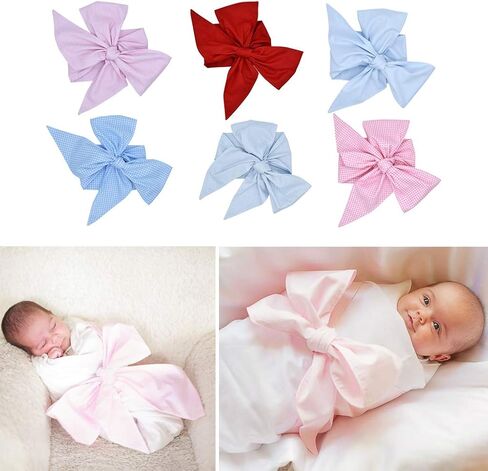 Soft Baby Photo Props Newborn Swaddle Bow Maternity Belt Decorative Belt Light Blue Shooting Tool Accessories in Saudi Arabia