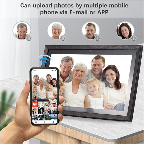 18.5-inch Large WiFi Digital Photo Frame Cloud Digital Picture Frame 1920 * 1080 IPS Screen Touch Control 8GB APP Control Clearer in Saudi Arabia