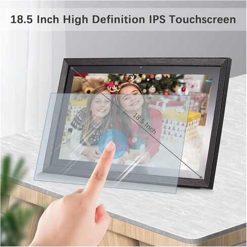 18.5-inch Large WiFi Digital Photo Frame Cloud Digital Picture Frame 1920 * 1080 IPS Screen Touch Control 8GB APP Control Clearer in Saudi Arabia