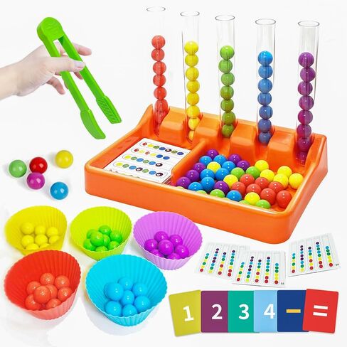 Counting and Color Sorting Toy, Preschool Kindergarten Learning Activities, Math Manipulatives Supplies Matching Games, Fine Motor Skills, Educational Montessori Toys for Kids 3 4 5 6 7 8 Year Old in Saudi Arabia
