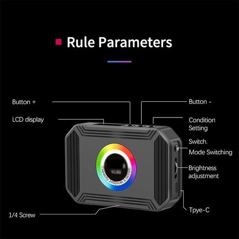 360 Full Color Mini RGB Video Light 2450mAh Rechargable Pocket Dimmable 2500-9000K Lamp in Kuwait
