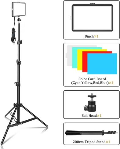 8 inch Photography Dimmable Flat-Panel Fill Lamp 3300-5600K LED Video Light for Live Streaming Photo Studio Panel in Kuwait