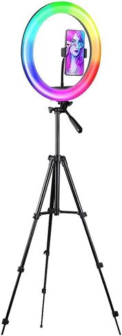 26CM RGB Color Soft Light Remote Circle Lamp with Tripod Stand Photography Fill Lighting Selfie Video Recording RingLight in Kuwait