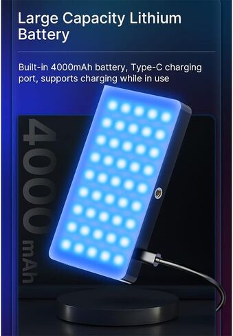 RGB LED Video Panel Light 7 inch Pocket Fill Dimmable 2500-9000K 4000mAh Photography for Live Streaming in Kuwait