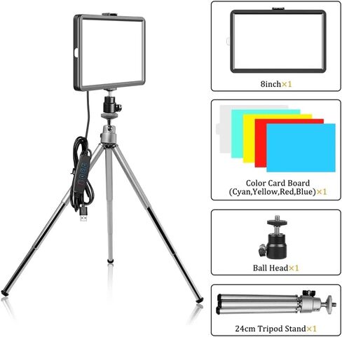 8 inch Photography Dimmable Flat-Panel Fill Lamp 3300-5600K LED Video Light for Live Streaming Photo Studio Panel in Kuwait